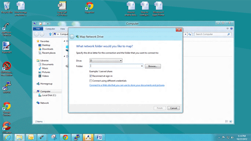 Windows Explorer, Computer, Map Network Drive